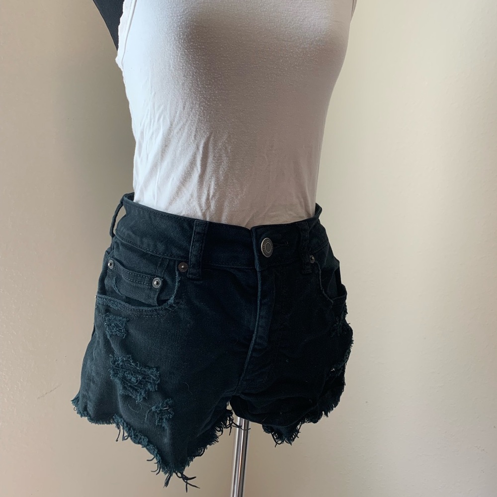 Black high rise shorts